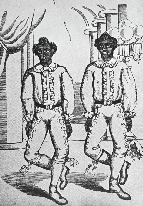 Framed Print : Black Minstrels Doing Can Can Dance