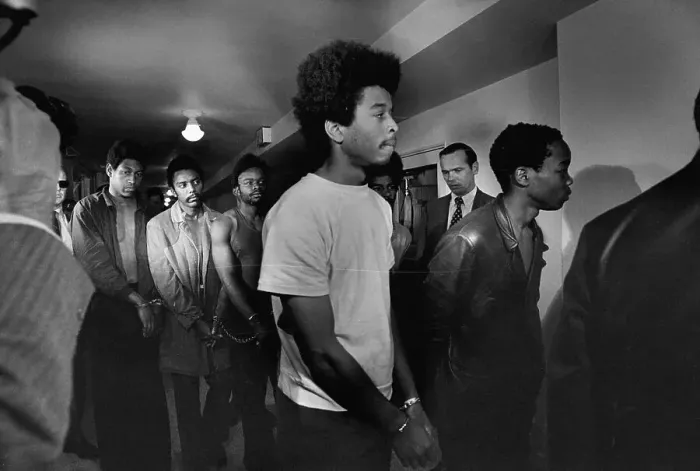Framed Print : Black Panthers Handcuffed in Courthouse Framed Print : Black Panthers Handcuffed in Courthouse