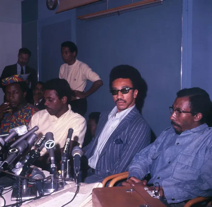 Framed Print : Black Power Advocates Speaking at a Press Conference Framed Print : Black Power Advocates Speaking at a Press Conference