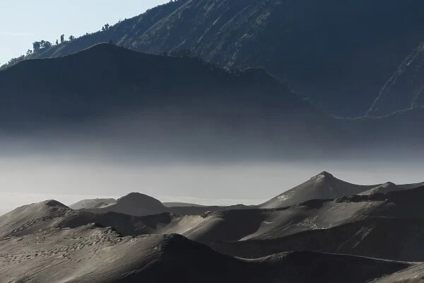 Black sand dune at mountain Bromo