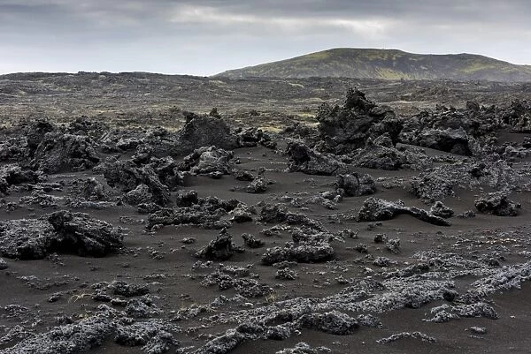 Black sand, lava, Reykjanesskagi, Southern Peninsula or Reykjanes, Iceland