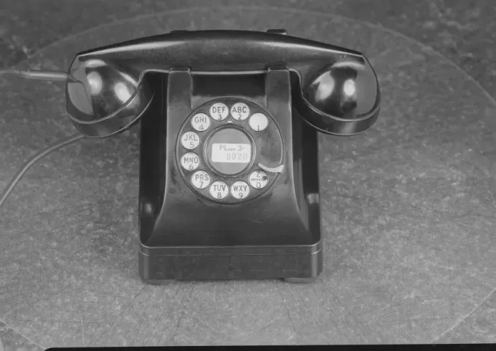 Framed Print : Black telephone