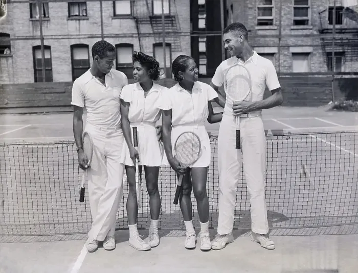 Framed Print : Four Black Tennis Stars In New York