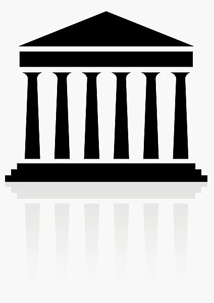 Black and white digital illustration of colonnade