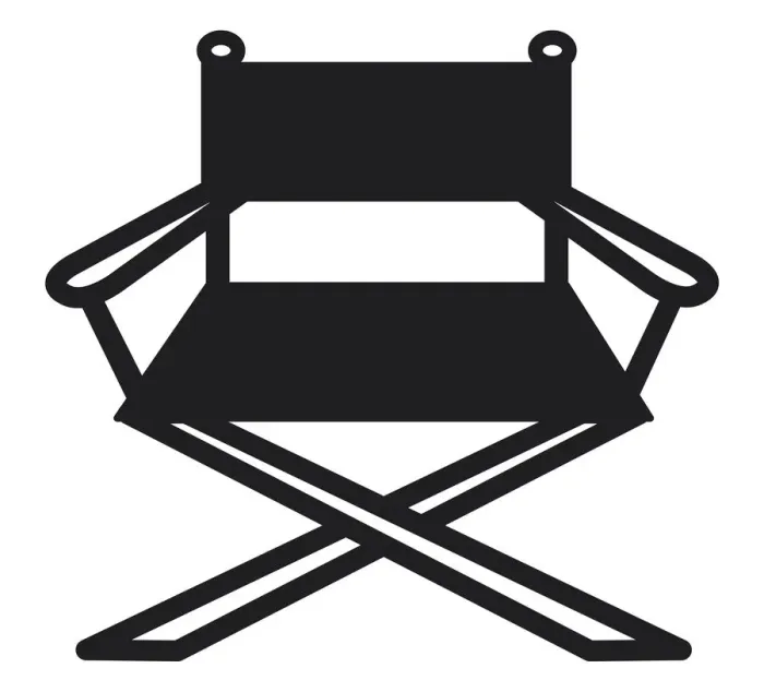 Framed Print : Black and white digital illustration of directors chair Framed Print : Black and white digital illustration of directors chair