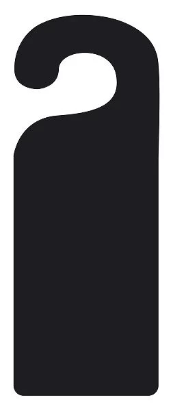 Black and white digital illustration of door hanger