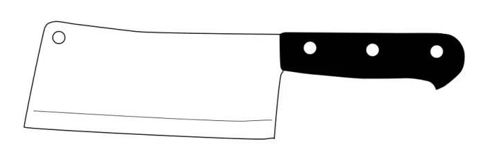 Framed Print : Black and white digital illustration of meat cleaver Framed Print : Black and white digital illustration of meat cleaver
