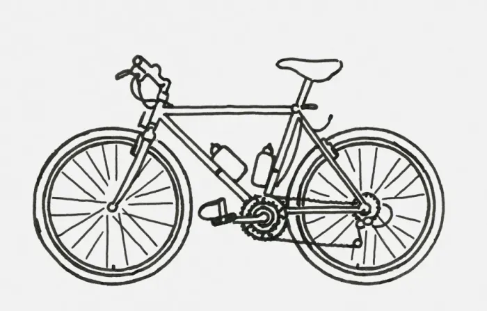 Framed Print : Black and white digital illustration of racing bicycle Framed Print : Black and white digital illustration of racing bicycle