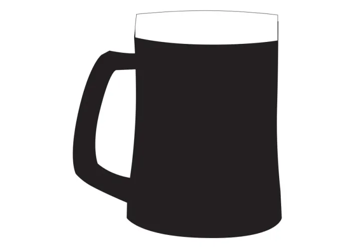 Framed Print : Black and white digital illustration representing beer in glass with handle Framed Print : Black and white digital illustration representing beer in glass with handle