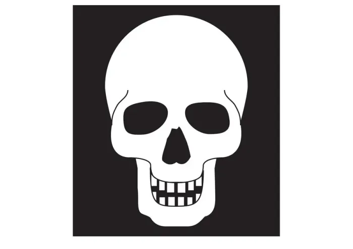 Framed Print : Black and white digital illustration representing human skull Framed Print : Black and white digital illustration representing human skull