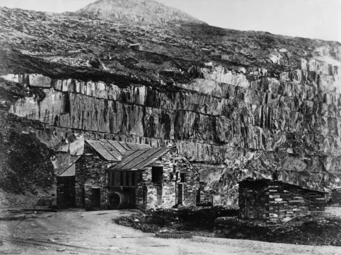 Framed Print : Black and White, diry 18480, J1681007, quarry, slate, H 75272, outdoors, day, no people