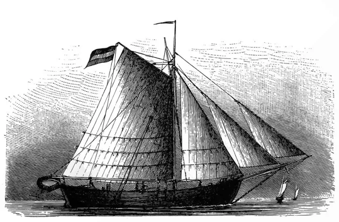 Framed Print : Yacht. A black and white engraving style picture of a Yacht Framed Print : Yacht. A black and white engraving style picture of a Yacht