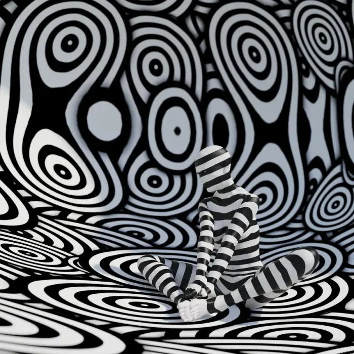 Framed Print : Black and white female figure with abstract backdrop Framed Print : Black and white female figure with abstract backdrop