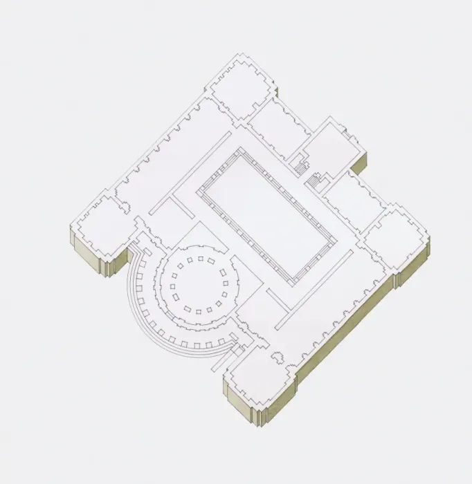 Framed Print : Black and white floorplan illustration of the National Museum of Irelands ground floor Framed Print : Black and white floorplan illustration of the National Museum of Irelands ground floor