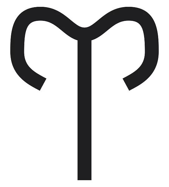 Black and White Illustration of Aries zodiac sign