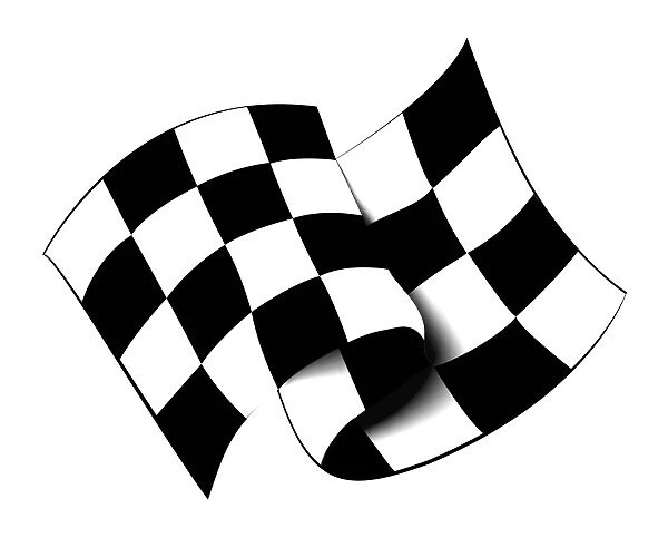 Black and white illustration of chequered flag
