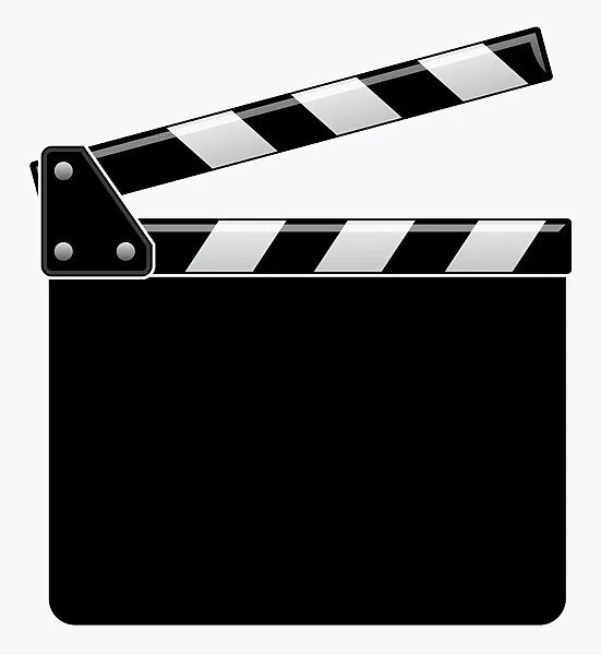 Black and white illustration of clapperboard