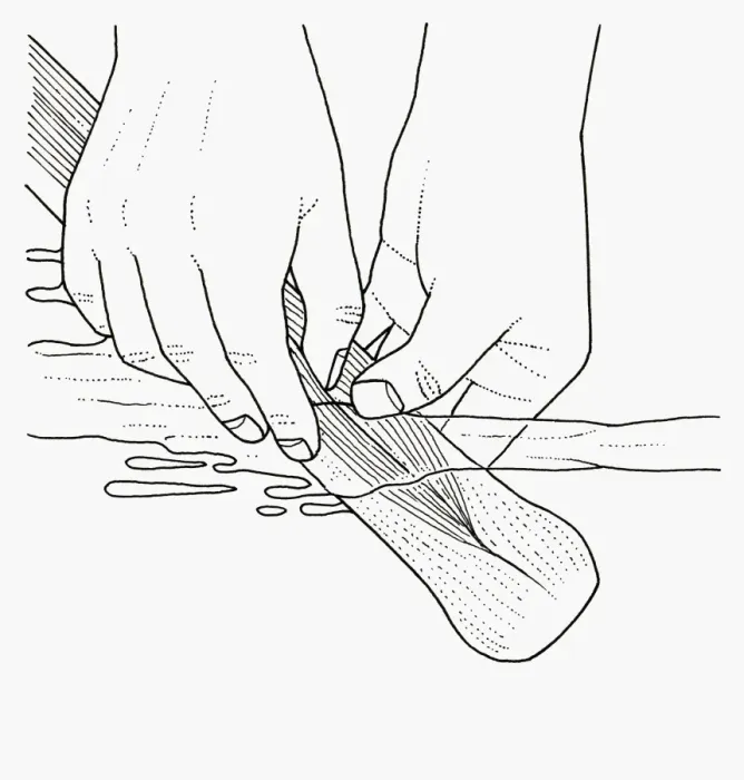 Framed Print : Black and white illustration of cleaning leeks in water Framed Print : Black and white illustration of cleaning leeks in water
