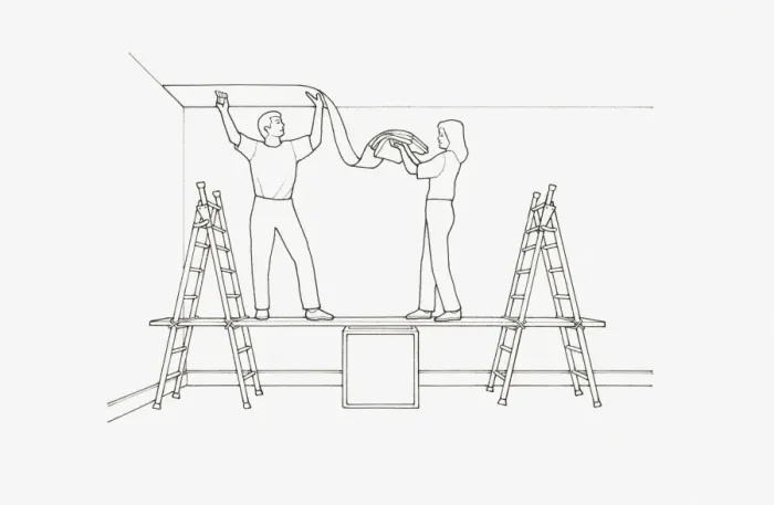 Framed Print : Black and white illustration of couple hanging wallpaper Framed Print : Black and white illustration of couple hanging wallpaper