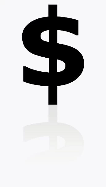 Black and white illustration of dollar symbol