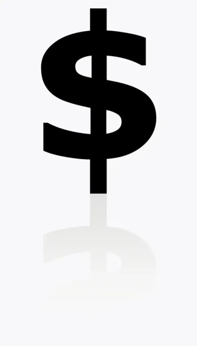 Framed Print : Black and white illustration of dollar symbol Framed Print : Black and white illustration of dollar symbol