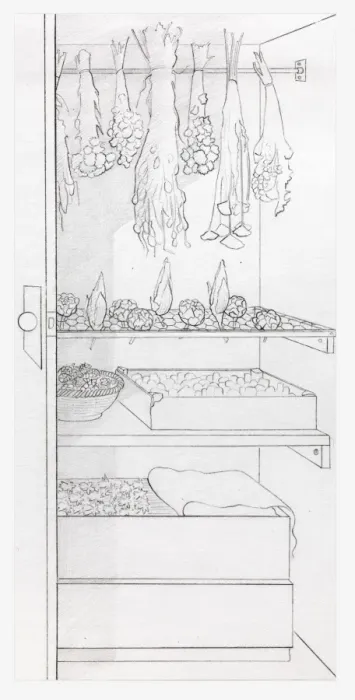 Framed Print : Black and white illustration of dried flowers stored in a cupboard Framed Print : Black and white illustration of dried flowers stored in a cupboard