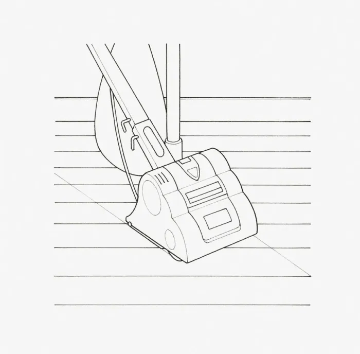 Framed Print : Black and white illustration of drum floor sander moving in slanted direction Framed Print : Black and white illustration of drum floor sander moving in slanted direction