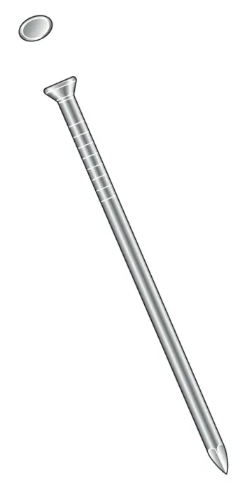 Framed Print : Black and white illustration of finishing nail with smooth shank and round head