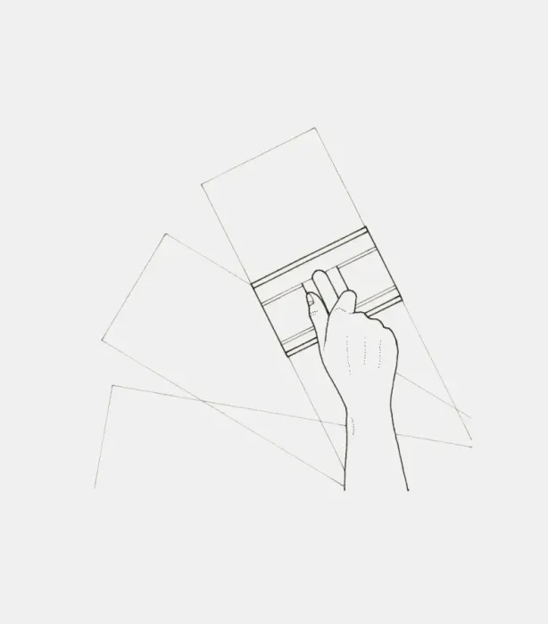 Framed Print : Black and white illustration of hand holding plastering trowel against flat surface Framed Print : Black and white illustration of hand holding plastering trowel against flat surface