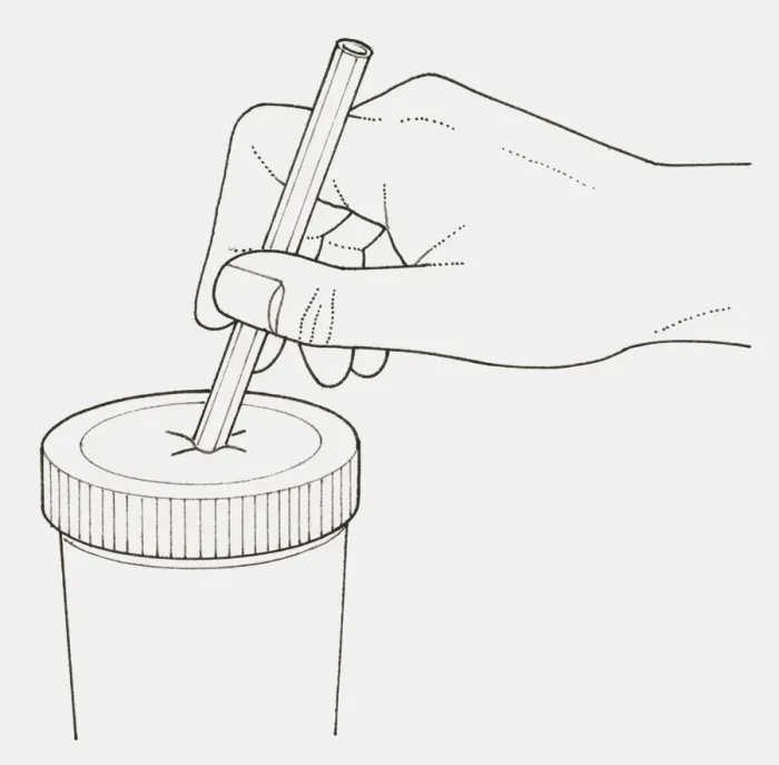 Framed Print : Black and white illustration of hand inserting drinking straw in lid of disposable cup Framed Print : Black and white illustration of hand inserting drinking straw in lid of disposable cup