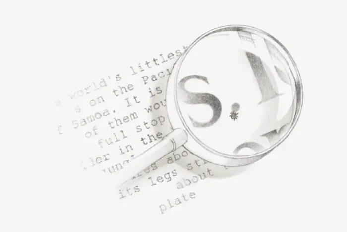 Framed Print : Black and white Illustration of a magnifying glass held over a section of text from a wildlife book with a tiny spider visible Framed Print : Black and white Illustration of a magnifying glass held over a section of text from a wildlife book with a tiny spider visible