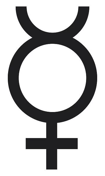 Black and White Illustration of Mercury astrological symbol