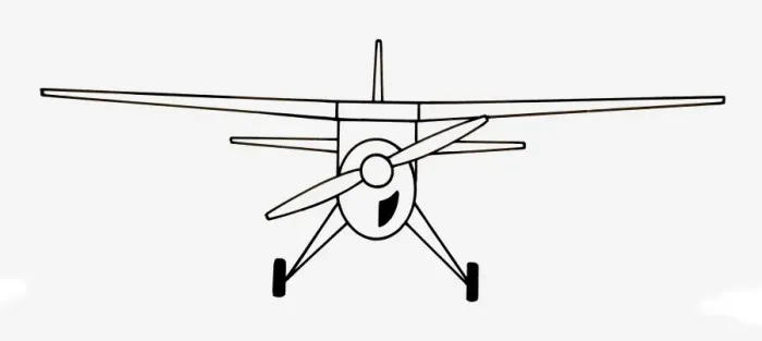 Framed Print : Black and white illustration of monoplane fixed high-wing propeller aircraft Framed Print : Black and white illustration of monoplane fixed high-wing propeller aircraft