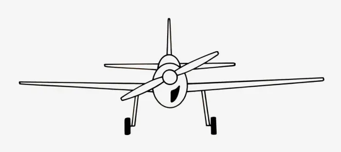 Framed Print : Black and white illustration of monoplane fixed mid-wing propeller aircraft Framed Print : Black and white illustration of monoplane fixed mid-wing propeller aircraft