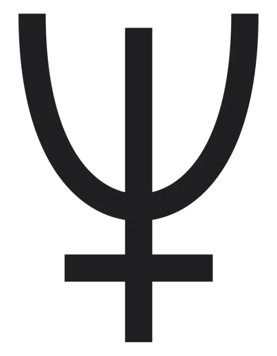 Framed Print : Black and White Illustration of Neptune astronomical symbol Framed Print : Black and White Illustration of Neptune astronomical symbol