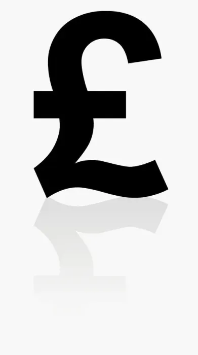 Framed Print : Black and white illustration of pound sterling symbol Framed Print : Black and white illustration of pound sterling symbol