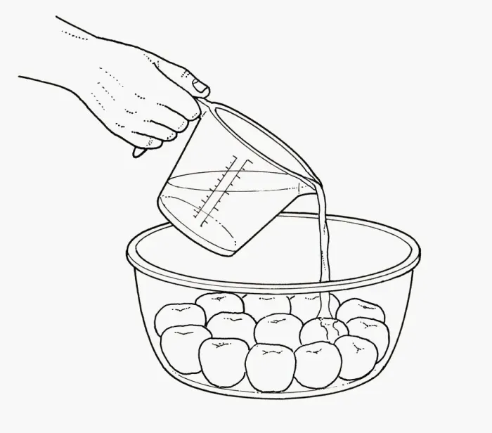 Framed Print : Black and white illustration of pouring fruit liqueur on poached apricots in glass bowl Framed Print : Black and white illustration of pouring fruit liqueur on poached apricots in glass bowl