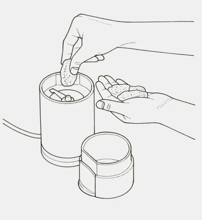 Framed Print : Black and white illustration of putting nut in grinder Framed Print : Black and white illustration of putting nut in grinder