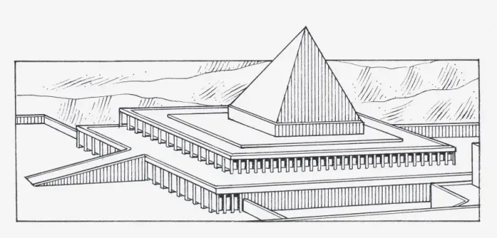 Framed Print : Black and white illustration of pyramid Framed Print : Black and white illustration of pyramid