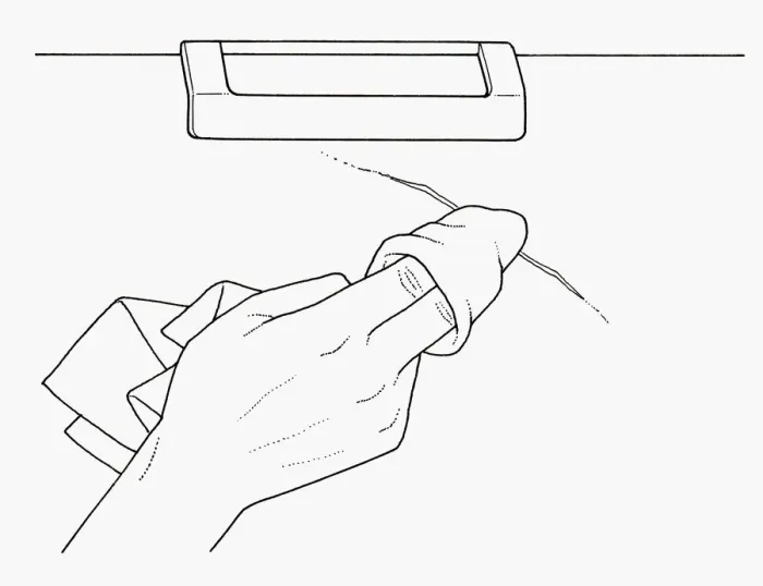 Framed Print : Black and white illustration of retouching scratch with enamel on clean cloth Framed Print : Black and white illustration of retouching scratch with enamel on clean cloth