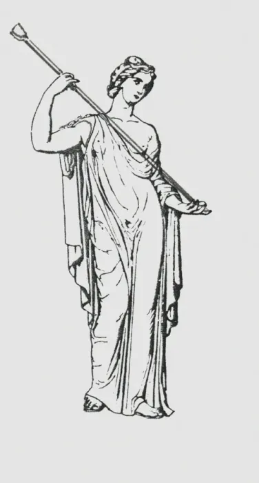 Framed Print : Black and white illustration of Roman virgin goddess Vesta Framed Print : Black and white illustration of Roman virgin goddess Vesta