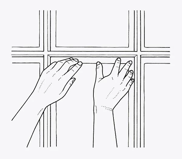 Black and white illustration showing how to install glass in greenhouse