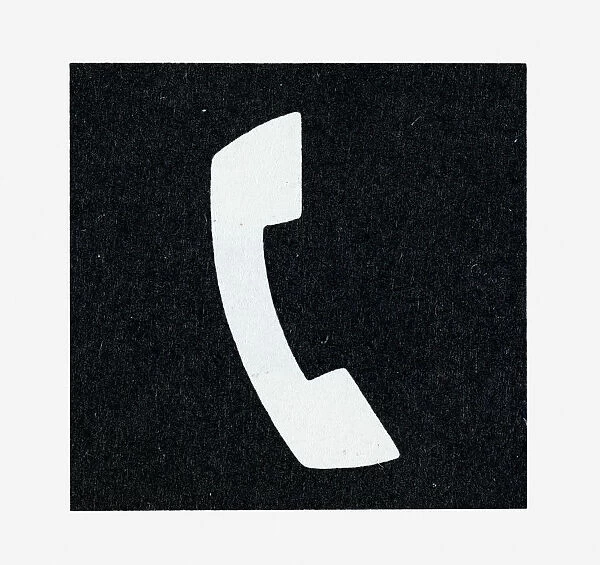 Black and white illustration of telephone receiver