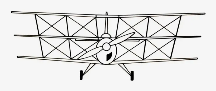 Framed Print : Black and white illustration of triplane propeller aircraft Framed Print : Black and white illustration of triplane propeller aircraft