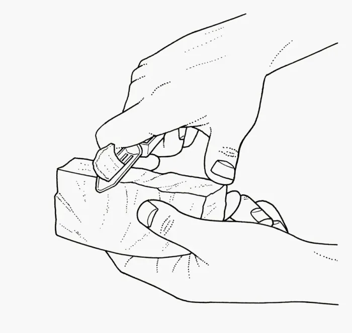 Framed Print : Black and white illustration of using peeler to shave hard cheeses Framed Print : Black and white illustration of using peeler to shave hard cheeses