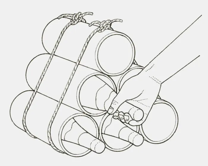 Framed Print : Black and white illustration of a wine rack made from plastic drain pipes and ropes, hand seen removing a bottle Framed Print : Black and white illustration of a wine rack made from plastic drain pipes and ropes, hand seen removing a bottle