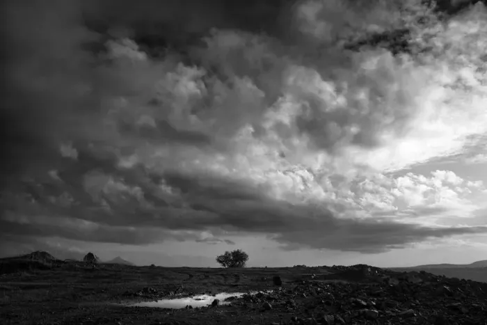 Framed Print : black and white landscape, cape town, south Africa