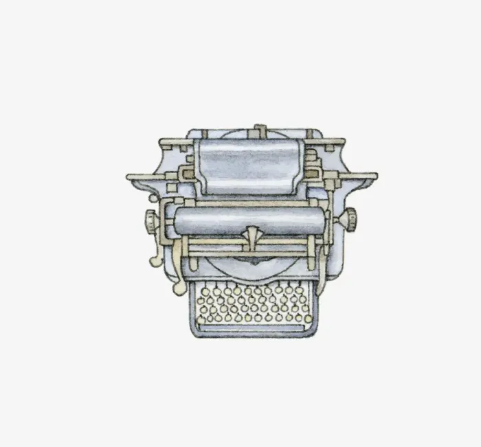 Framed Print : Black and white llustration of 19th century typewriter Framed Print : Black and white llustration of 19th century typewriter