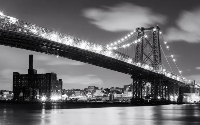 Framed Print : Black and White, Williamsburg Bridge, New York City, New York, America Framed Print : Black and White, Williamsburg Bridge, New York City, New York, America