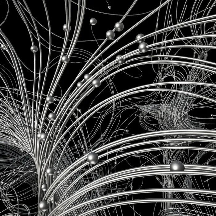 Framed Print : Black and white wires and spheres Framed Print : Black and white wires and spheres